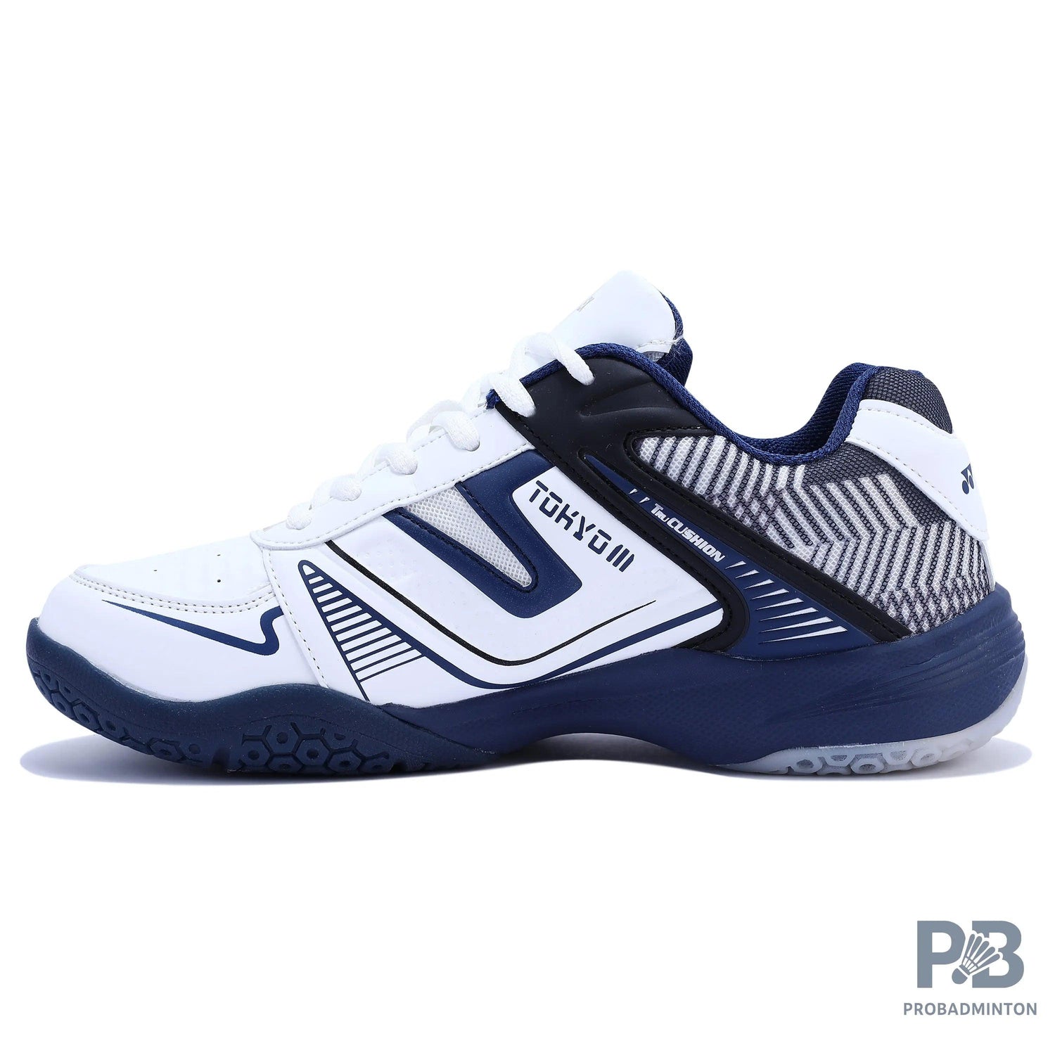 Yonex Tokyo 3 Badminton Shoes - White/Navy Blue.