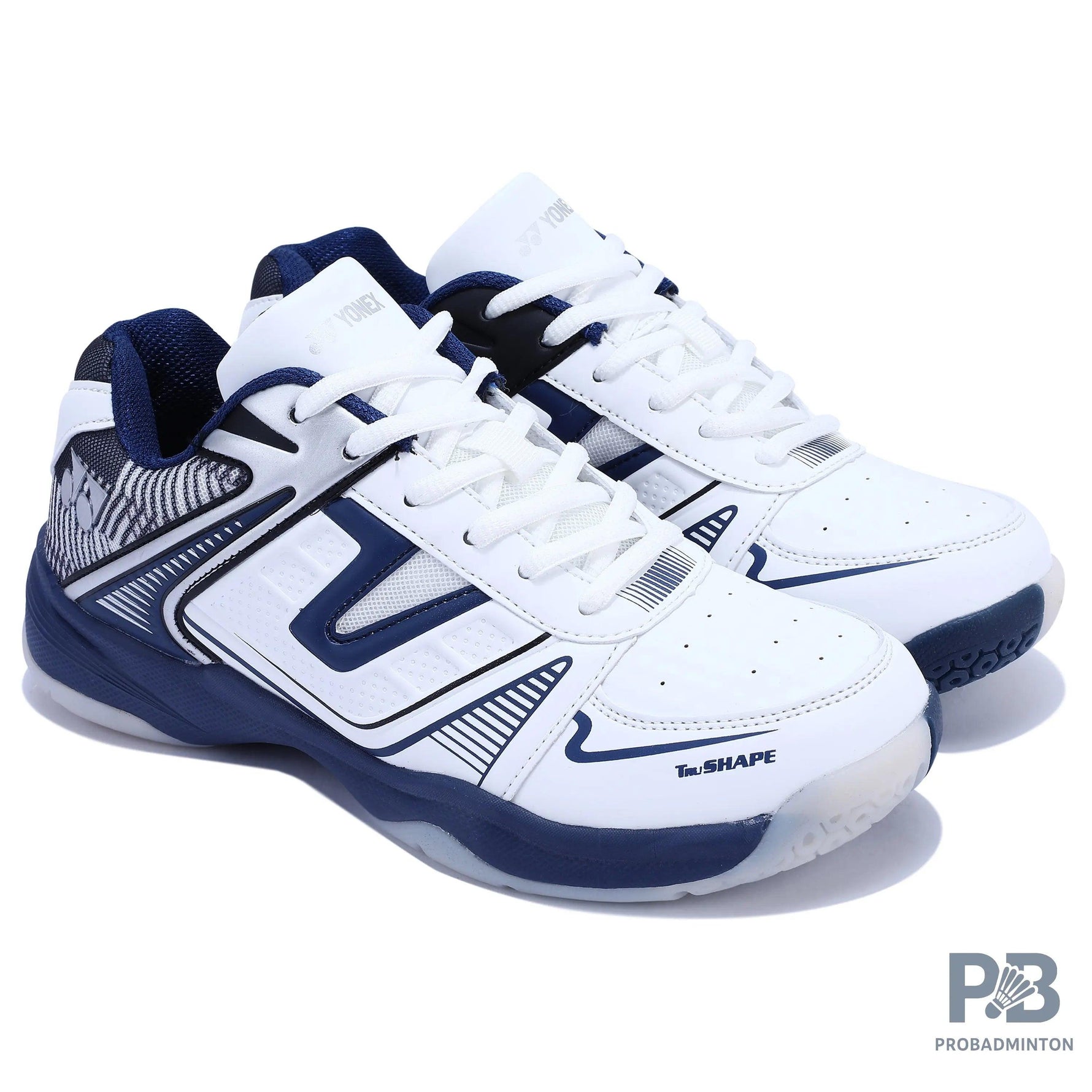 Yonex Tokyo 3 Badminton Shoes - White/Navy Blue.
