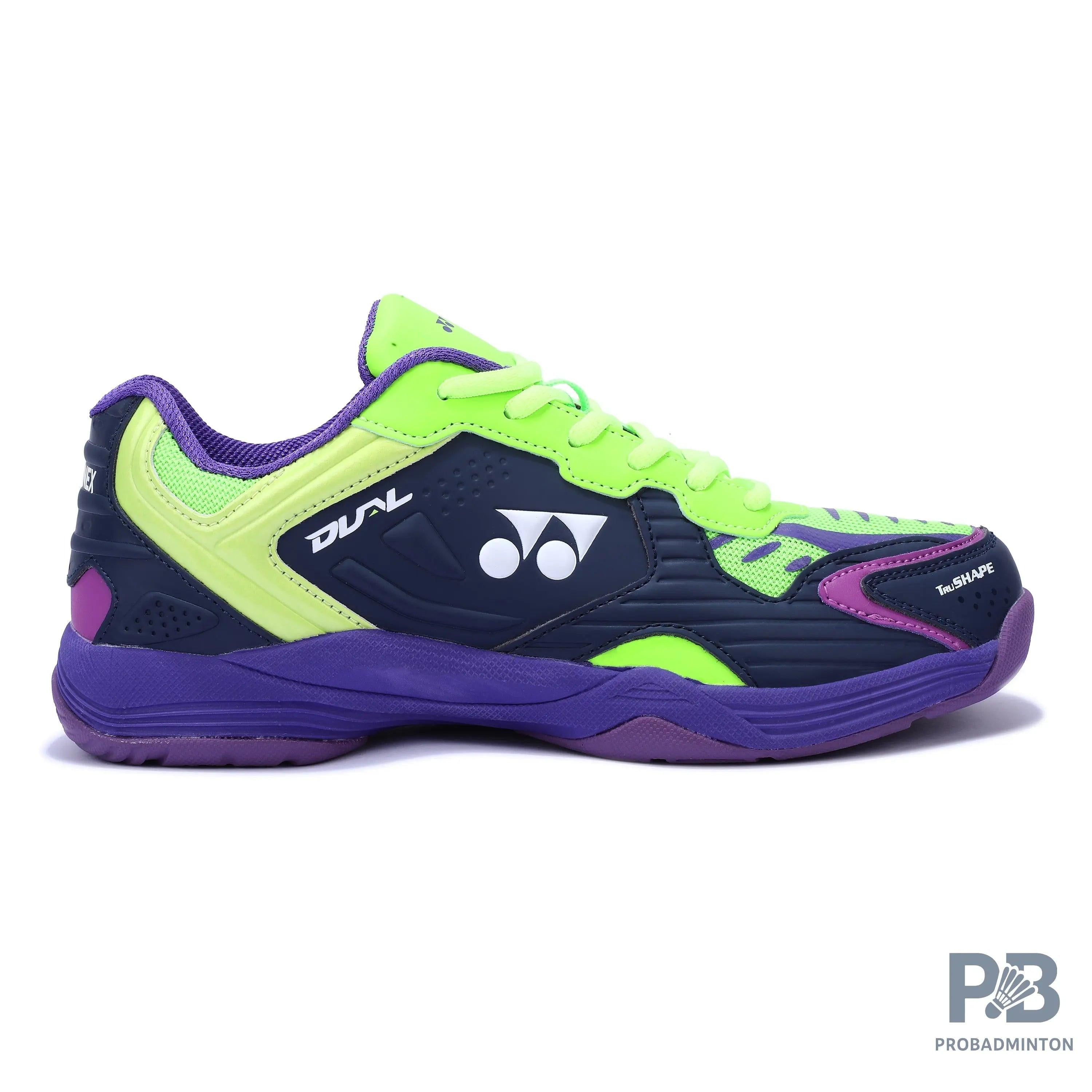 Yonex Dual Badminton Shoes (MARITIME BLUE/ NEON LIME / ELECTRIC PURPLE).