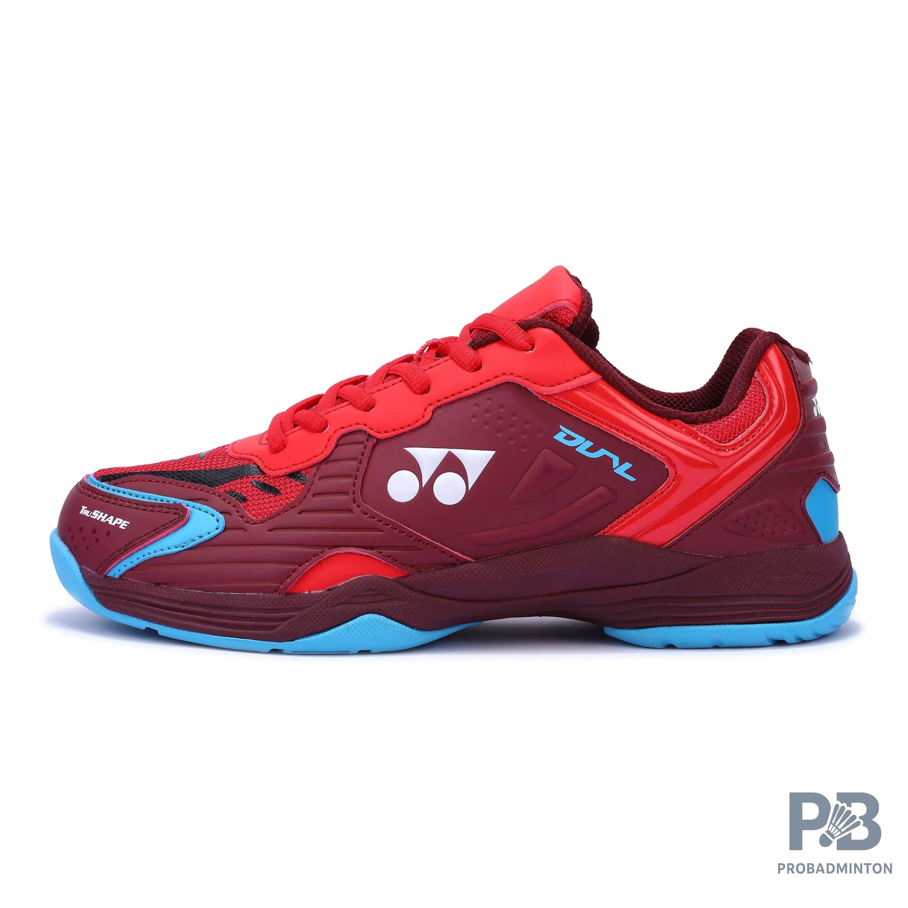 Yonex dual Badminton Shoes (BLACK/AQUA BLUE/WARM RED)
