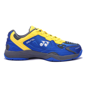 Yonex Dual Badminton Shoes (GUNMETAL-COBALT - HONEY GOLD)