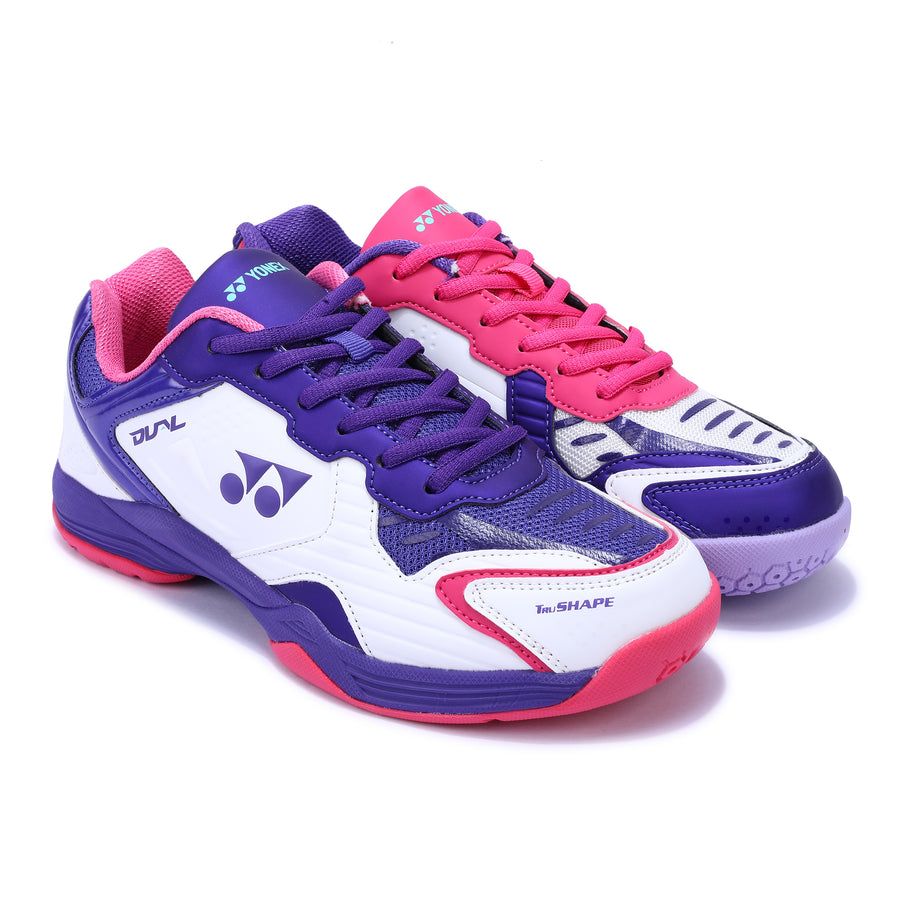 Yonex Dual Badminton Shoes (WHITE / PURPLE VELVET / BRIGHT ORCHID)