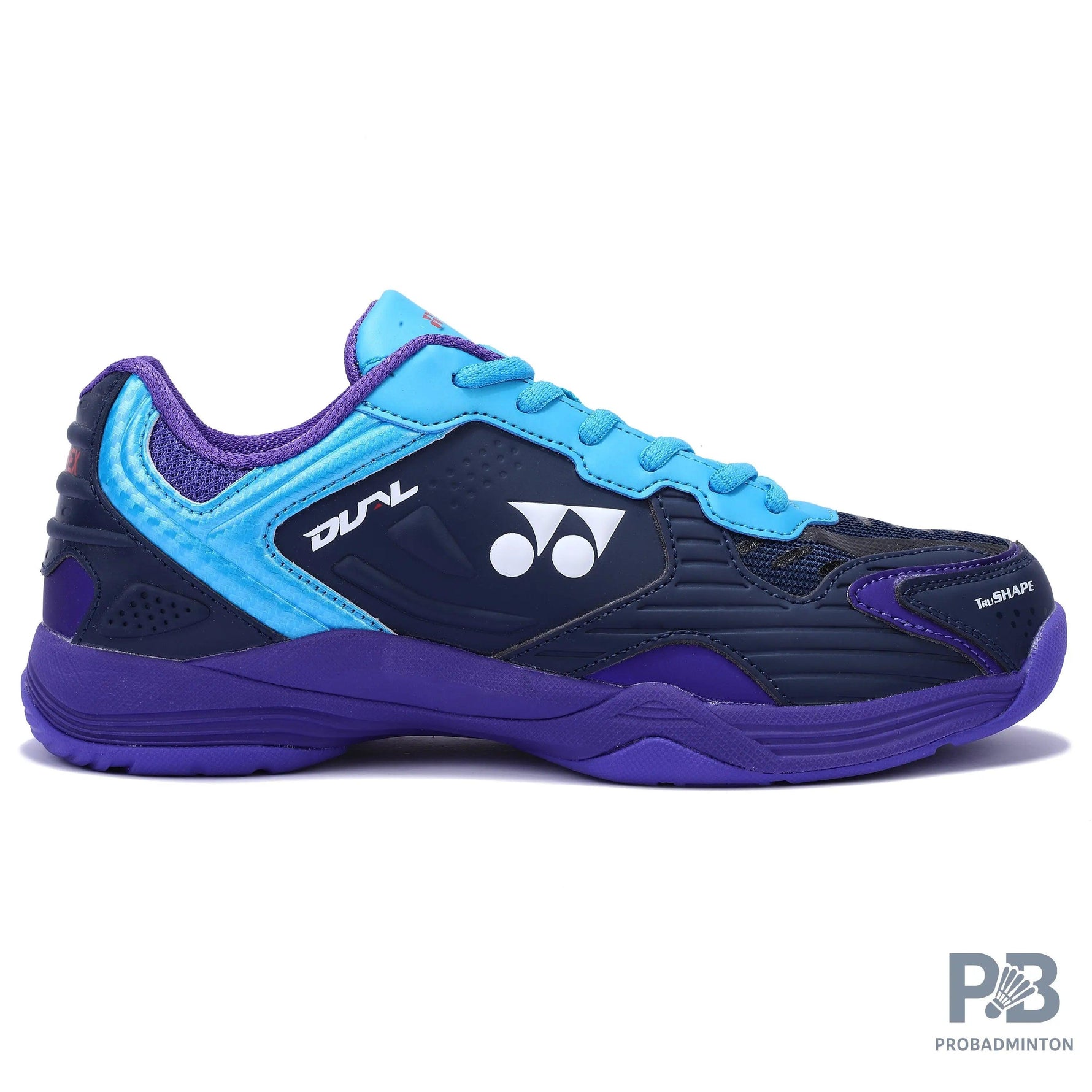 Yonex Dual Badminton Shoes ( BLUE RIBBON / ULTRA VIOLET/AQUA BLUE ).