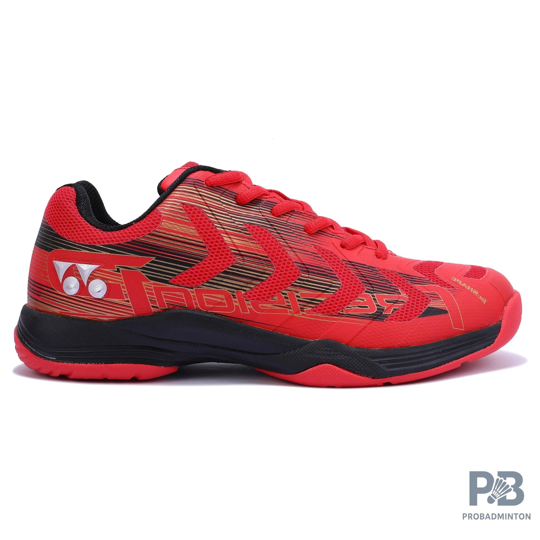 Yonex Precision 2 Badminton Shoes (Red / Black / Gold).
