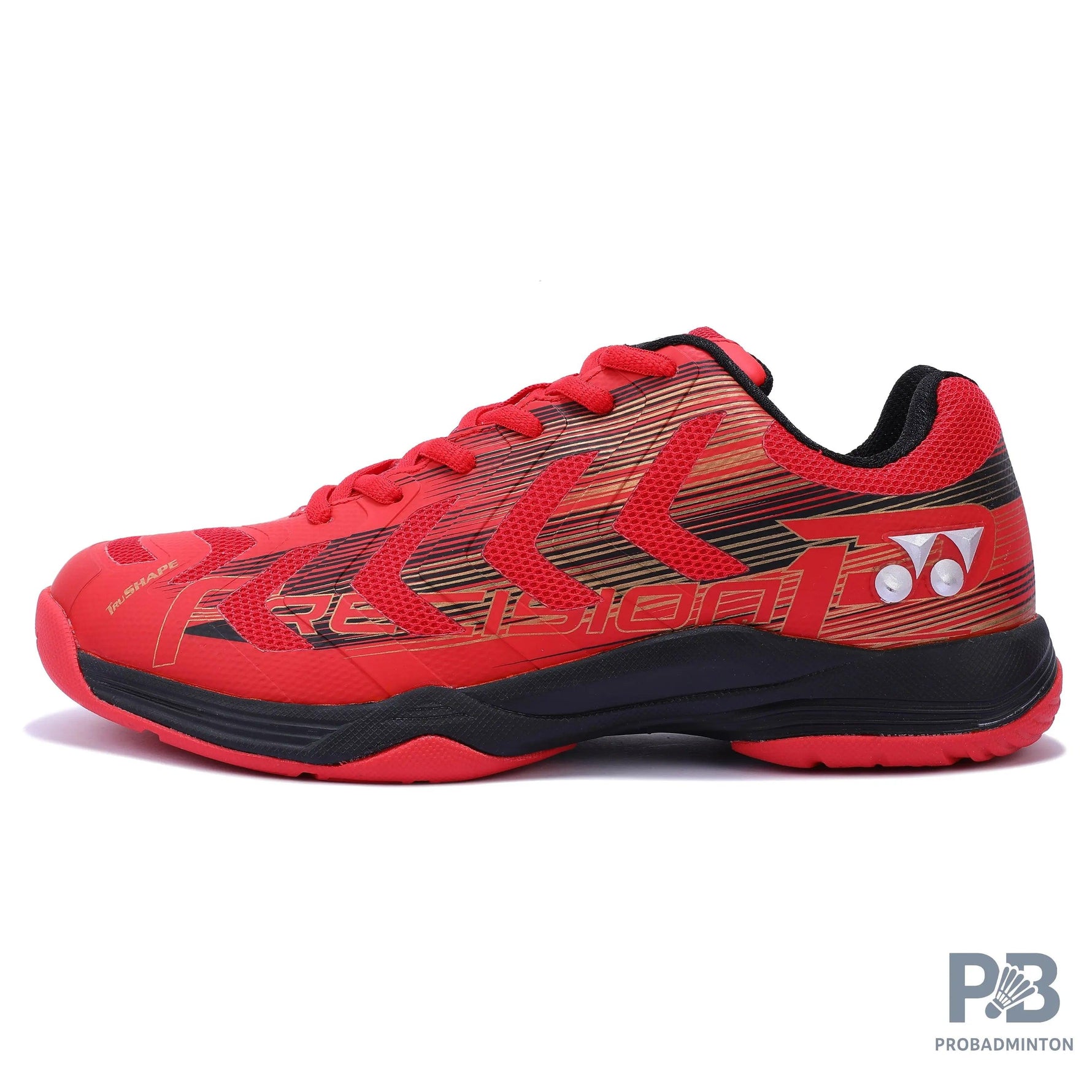 Yonex Precision 2 Badminton Shoes (Red / Black / Gold).