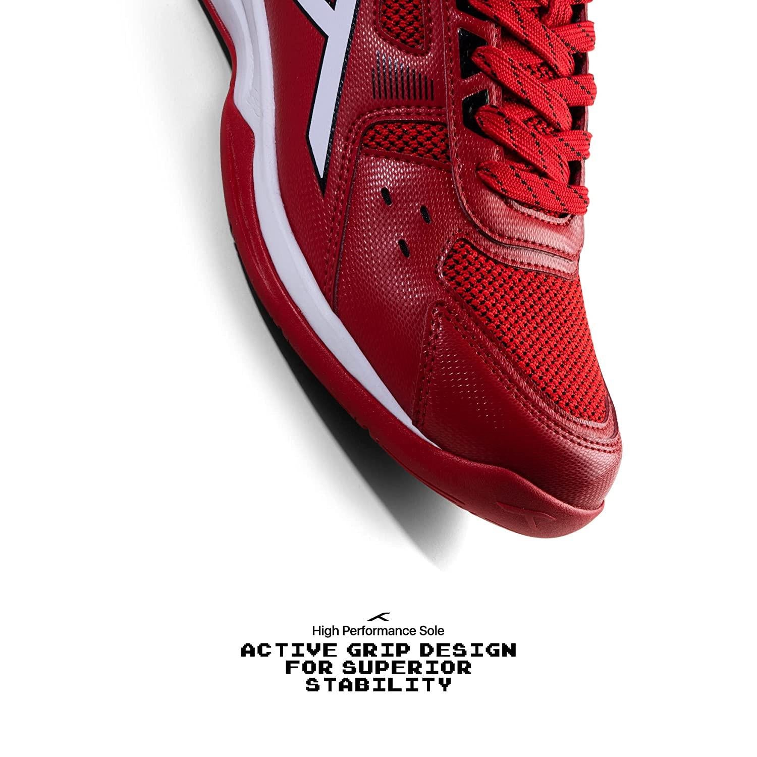 HUNDRED Raze Badminton Shoes (Red / White / Black).