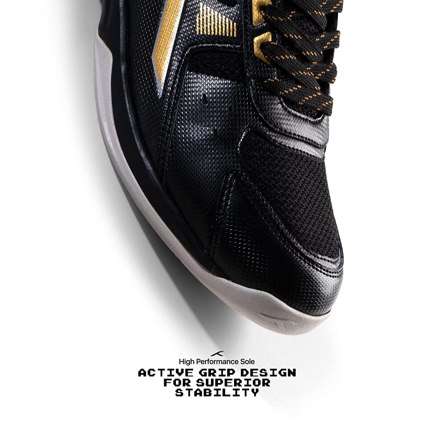 HUNDRED Raze Badminton Shoes (Black / Gold).