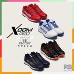 Hundred XOOM Pro Non-Marking Cushion Badminton Shoe (Navy/Gold).