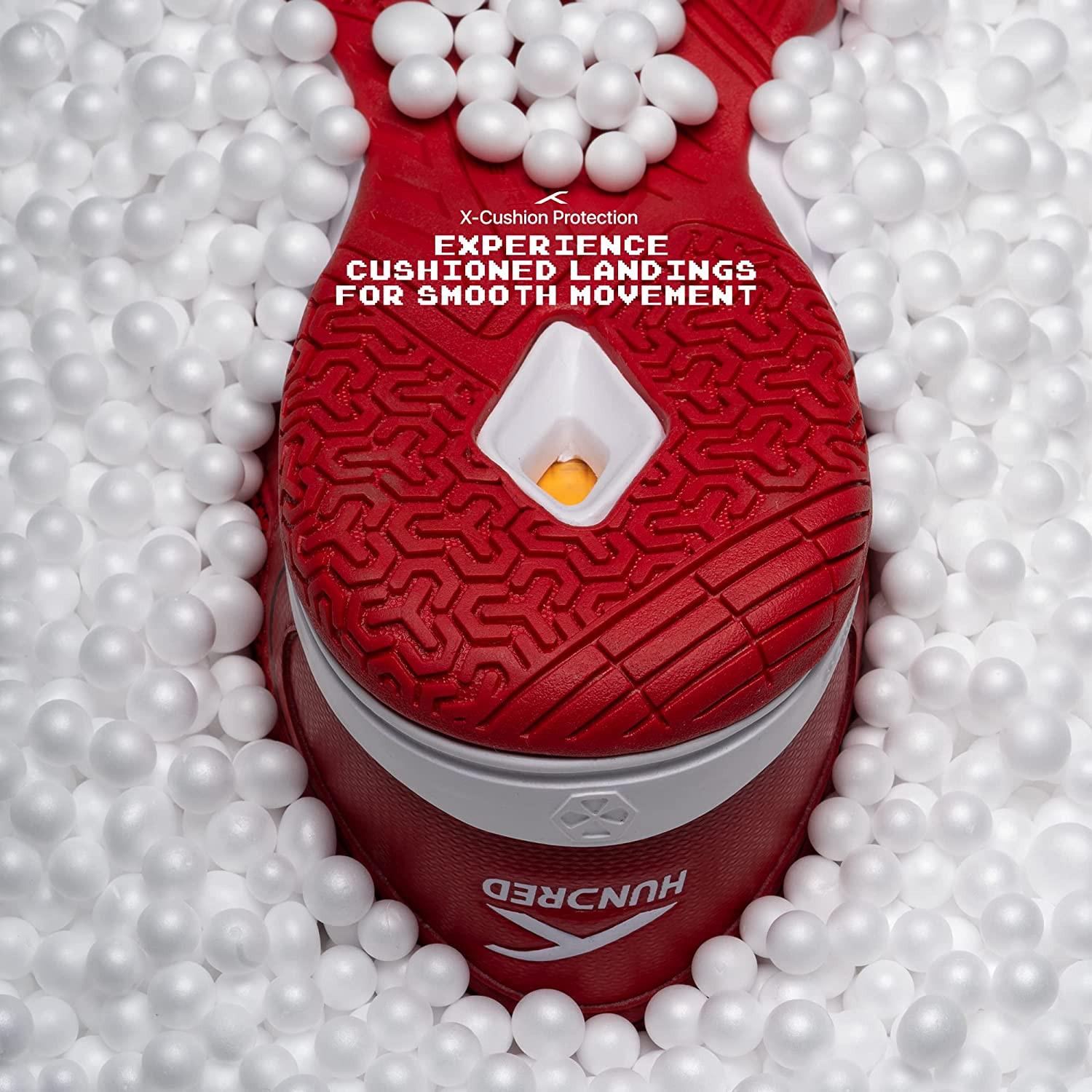 HUNDRED Raze Badminton Shoes (Red / White / Black).