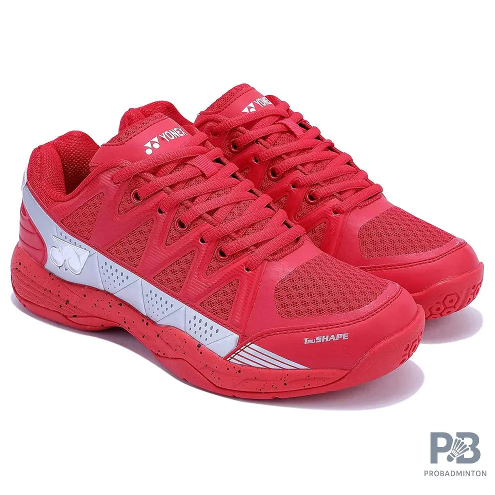 Yonex Skill Badminton Shoe - Red/Silver.