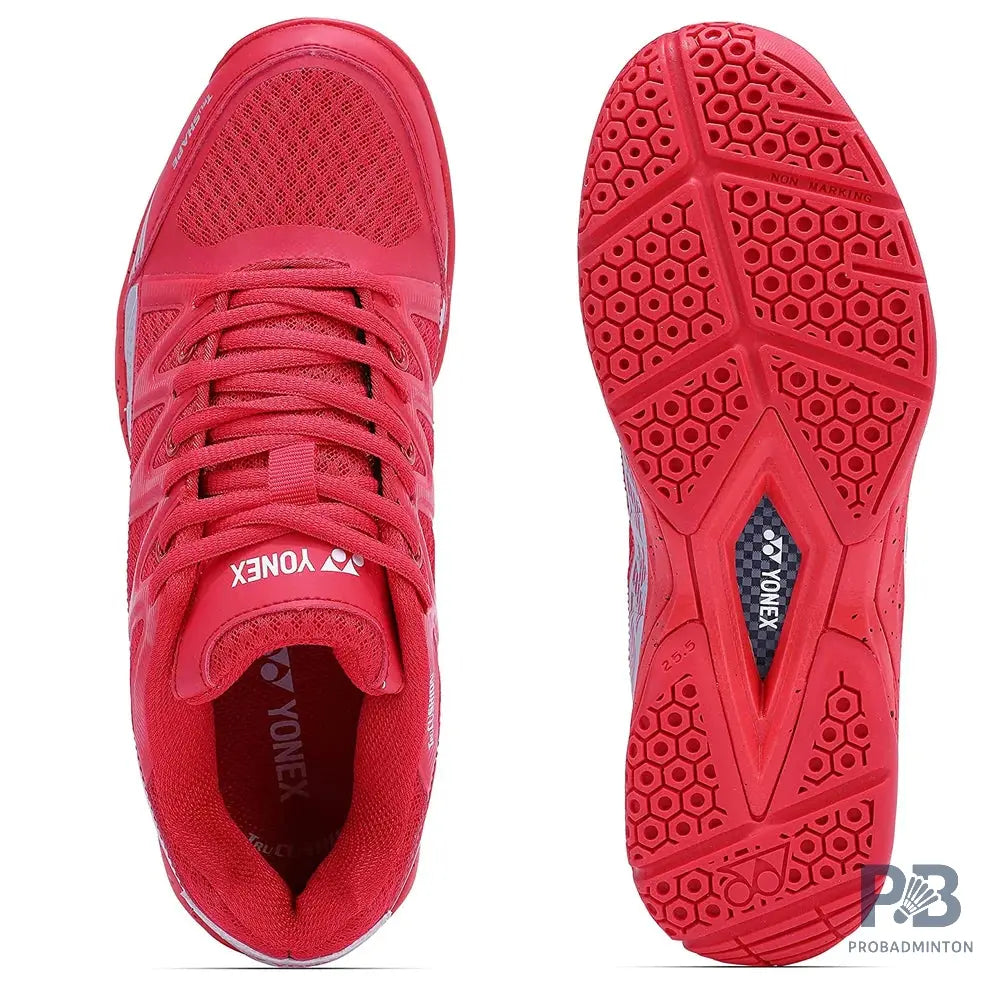 Yonex Skill Badminton Shoe - Red/Silver.