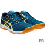 ASICS UPCOURT 4 Indoor Court Shoes ( Deep Sea Teal & Glow Yellow).