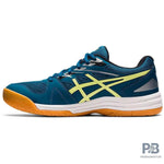 ASICS UPCOURT 4 Indoor Court Shoes ( Deep Sea Teal & Glow Yellow).