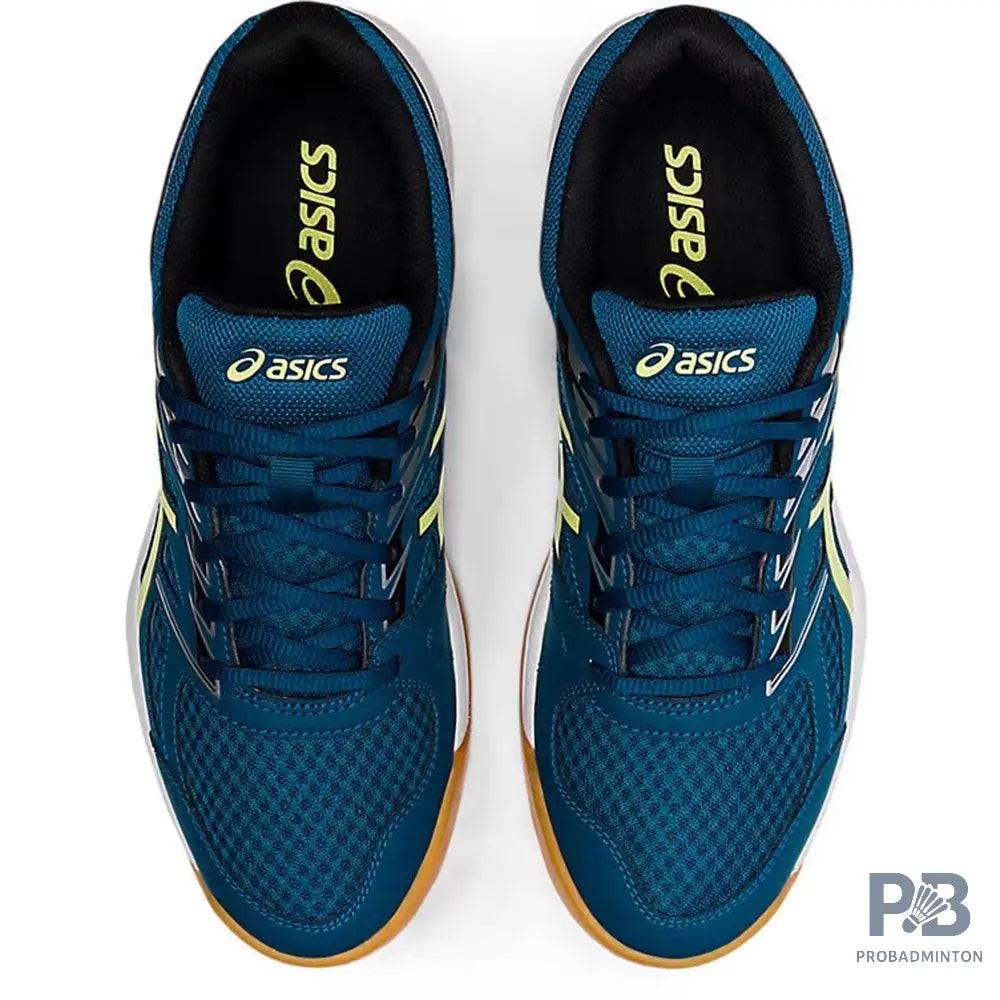 ASICS UPCOURT 4 Indoor Court Shoes ( Deep Sea Teal & Glow Yellow).