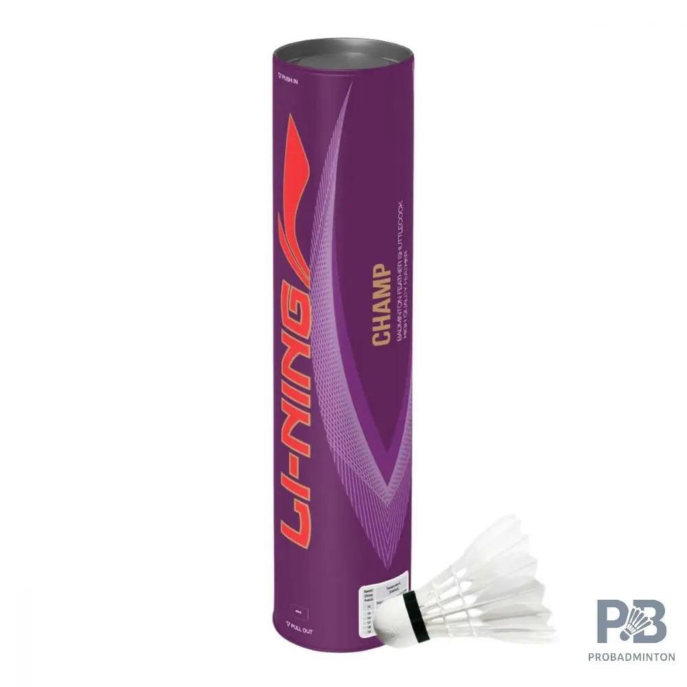 Lining Champ Feather Cock Shuttlecock (Pack of 12) | Premium Feather Quality | ProBadminton.in.