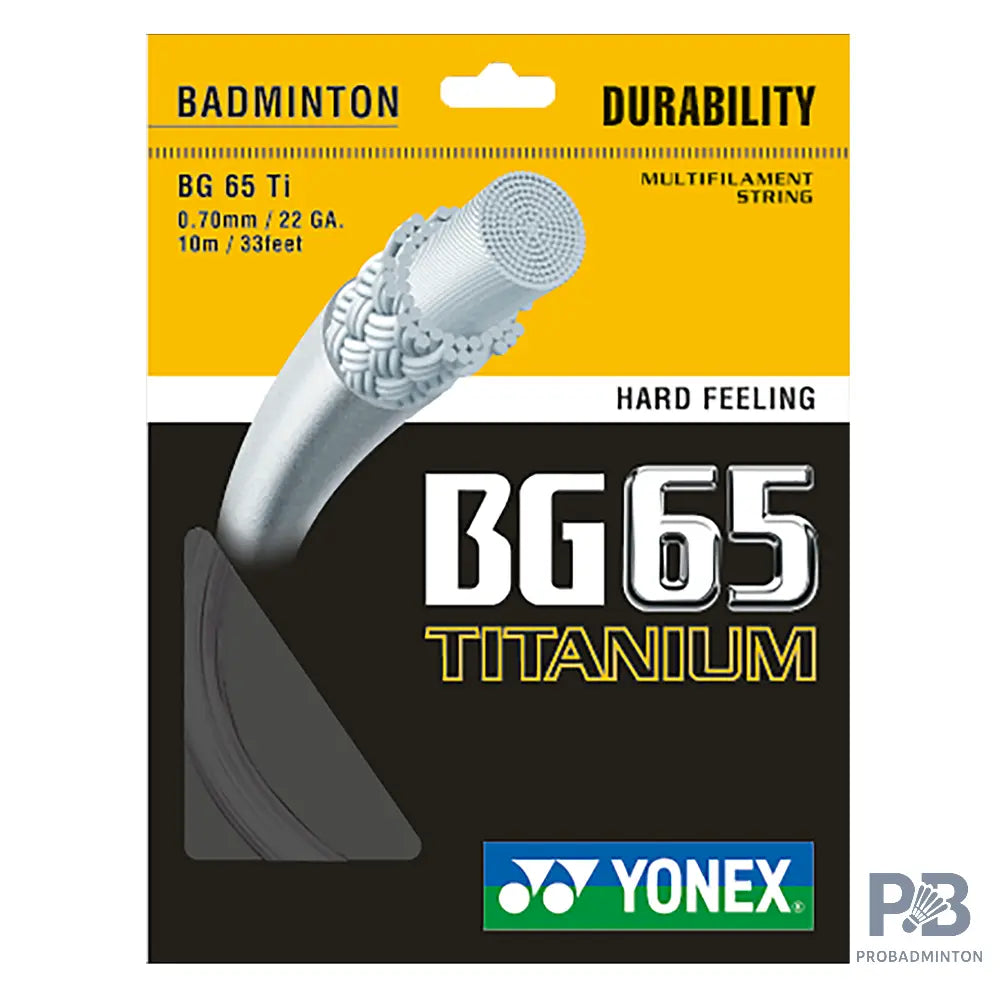 Yonex BG 65 Titanium – Precision and Power for Hard Hitters (10m) - BLACK / RED / BLUE / WHITE / PINK.
