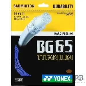 Yonex BG 65 Titanium – Precision and Power for Hard Hitters (10m) - BLACK / RED / BLUE / WHITE / PINK.