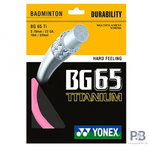 Yonex BG 65 Titanium – Precision and Power for Hard Hitters (10m) - BLACK / RED / BLUE / WHITE / PINK.