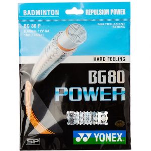 Yonex BG80 Power – High-Tension, High-Control Badminton String  (10 m) - ORANGE / WHITE