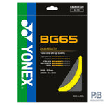 Yonex BG65 Badminton String – All-Round Performance with Durability, 0.70mm (10 m) - BLACK / YELLOW/ ROYAL BLUE/ LAVENDER/ WHITE / VIOLET / ORANGE/ AMBER /.