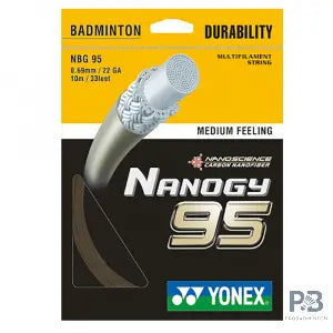 Yonex Nanogy 95 Power – Speed, Control, and Durability t (10 m) - Red/ Silver Gray/ Graphite/ Cosmic Gold/ Flash Yellow/ Rouge Pink/ Blue Green.
